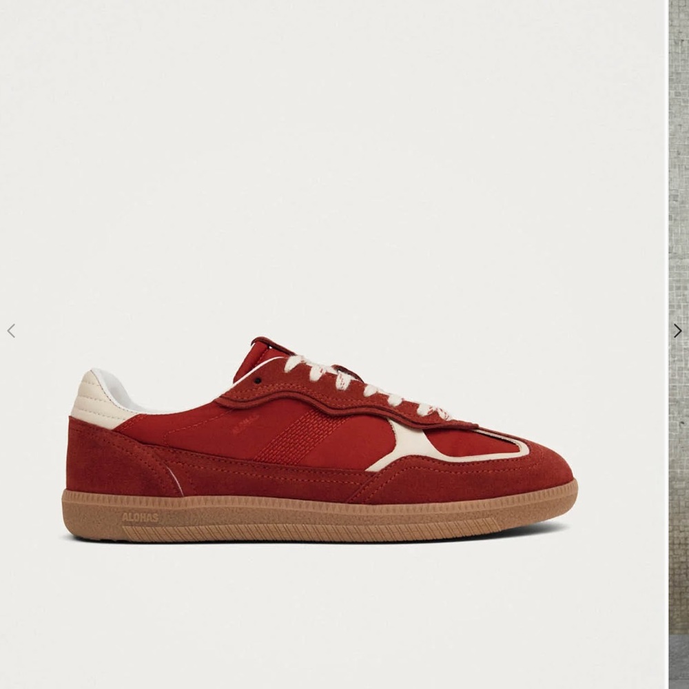 Aloha TB.490 Rife Sheen Red Leather Sneakers - Casual Low-Top - Picture 3 of 7